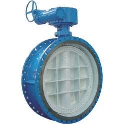 D343X flanged double eccentric soft seal butterfly valve