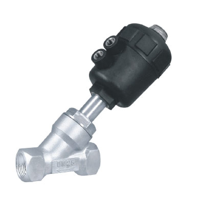 Stainless steel buckle pneumatic angle seat valve