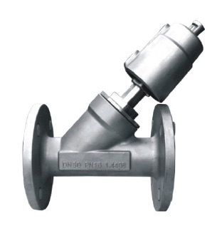 Stainless steel flange pneumatic angle seat valve
