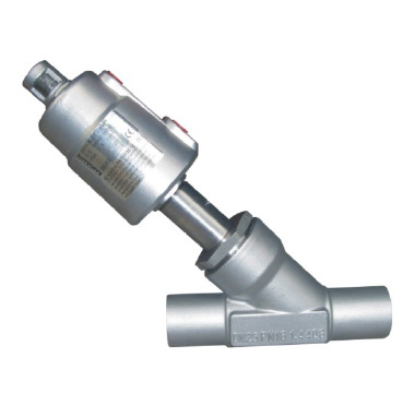 Stainless steel welded pneumatic angle seat valve