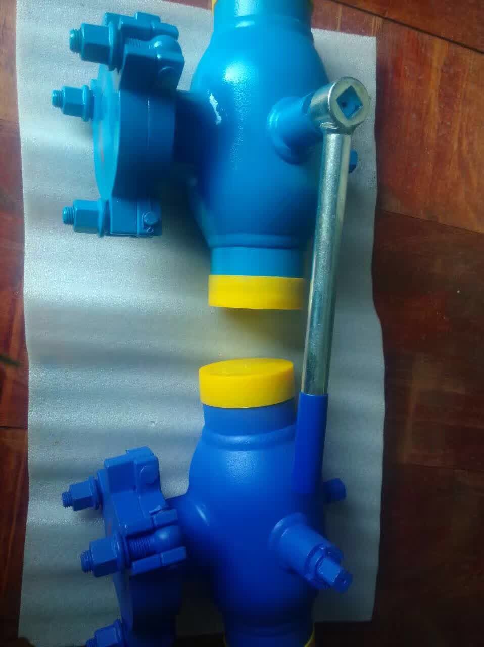 Welded ball valve with filter handle